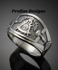 California Past Master Ring for Men in Sterling Silver ~ Cigar Band Style 027CP