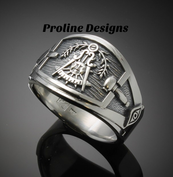 California Past Master Ring for Men in Sterling Silver ~ Cigar Band ...