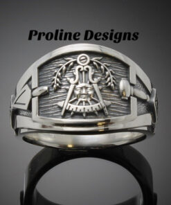 California Past Master Ring for Men in Sterling Silver ~ Cigar Band Style 027CP