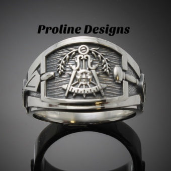 California Past Master Ring for Men in Sterling Silver ~ Cigar Band Style 027CP
