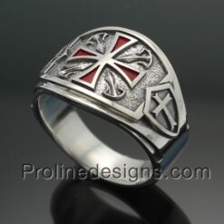 Knights Templar Cross Ring in Sterling Silver ~ Cigar Band Style 028
