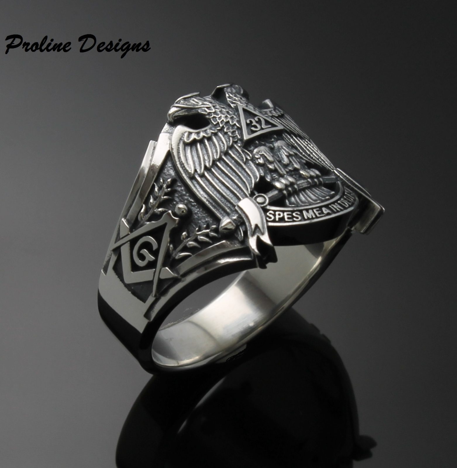 Silver Scottish Rite Rings Double Eagle Scottish Rite Ring in Sterling Silver ~ Style 045 ...