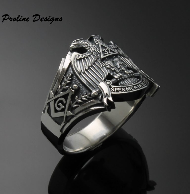 Scottish Rite 32nd Degree Double Eagle Ring in Sterling Silver ~ Cigar ...