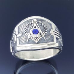 Masonic Ring in Sterling Silver with a 3 mm Stone~ Style 027a stone