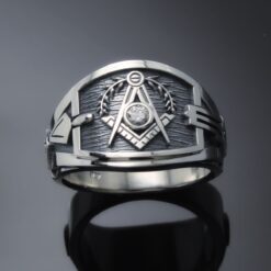 Masonic Ring in Sterling Silver with a 3 mm Stone~ Style 027a stone