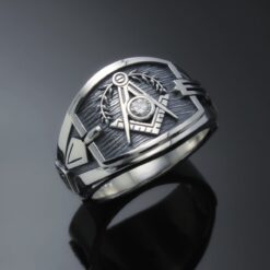 Masonic Ring in Sterling Silver with a 3 mm Stone~ Style 027a stone