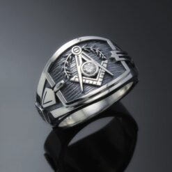 Masonic Ring in Sterling Silver with a 3 mm Stone~ Style 027a stone