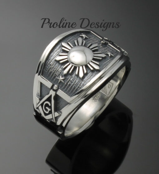 Philippine Flag Masonic Ring in Sterling Silver ~ Cigar Band Style 044 ...