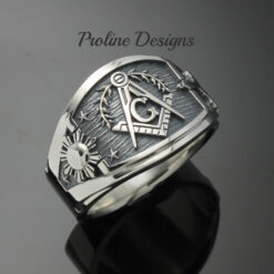 Philippine Flag Masonic Ring in Sterling Silver ~ Cigar Band Style 044a