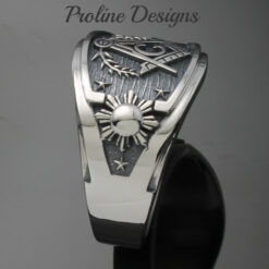 Philippine Flag Masonic Ring in Sterling Silver ~ Cigar Band Style 044a