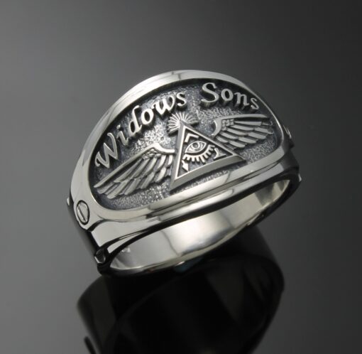 Widows Sons Ring in Sterling Silver ~ Cigar Band Style 061