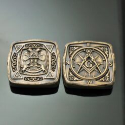 Masonic Travel Stone in Solid Bronze