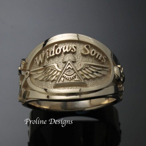 Widows Sons Ring in Gold ~ Cigar Band Style 061g