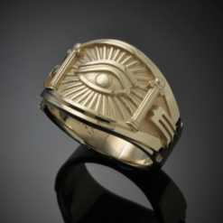 Masonic Seeing Eye Ring in Gold ~ Cigar Band Style 048