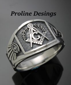 Masonic Hourglass Ring in Sterling Silver ~ Cigar Band Style 049