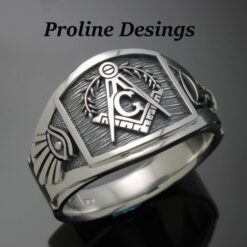 Masonic Hourglass Ring in Sterling Silver ~ Cigar Band Style 049