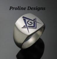 Modern Style Masonic Ring in Sterling Silver ~ Style 006M