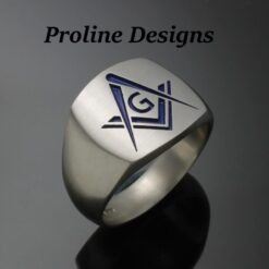 Modern Style Masonic Ring in Sterling Silver ~ Style 006M