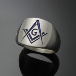 Modern Style Masonic Ring in Sterling Silver ~ Style 006M