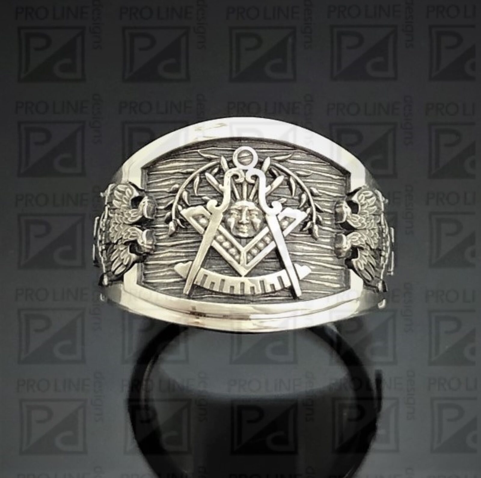 Past Master Scottish Rite Ring in Sterling Silver ~ Cigar Band Style 029PM