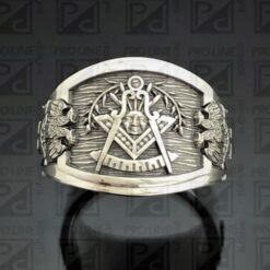 Past Master Scottish Rite Ring in Sterling Silver ~ Cigar Band Style 029PM