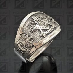 Past Master Scottish Rite Ring in Sterling Silver ~ Cigar Band Style 029PM