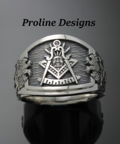 Masonic Past Master Scottish Rite Ring in Sterling Silver ~ Cigar Band Style 029PM