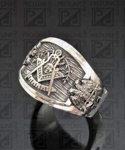 Past Master Scottish Rite Ring in Sterling Silver ~ Cigar Band Style 029PM