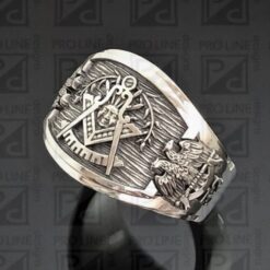 Past Master Scottish Rite Ring in Sterling Silver ~ Cigar Band Style 029PM