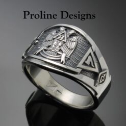 Masonic Scottish Rite Ring in Sterling Silver ~ Cigar Band Style 052a