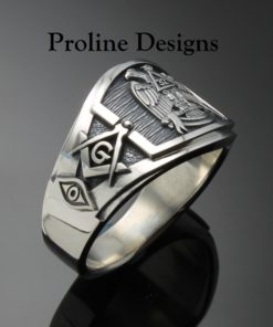 Masonic Scottish Rite Ring in Sterling Silver ~ Cigar Band Style 052a