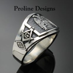 Masonic Scottish Rite Ring in Sterling Silver ~ Cigar Band Style 052a