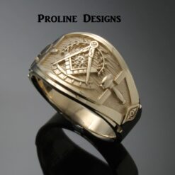 Past Master Ring Cigar Band Style in Gold ~ Handmade ~ style 041pm