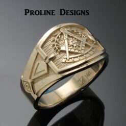 Past Master Ring Cigar Band Style in Gold ~ Handmade ~ style 041pm
