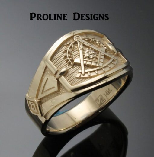 Past Master Ring Cigar Band Style in Gold ~ Handmade ~ style 041pm