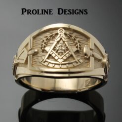 Past Master Ring Cigar Band Style in Gold ~ Handmade ~ style 041pm