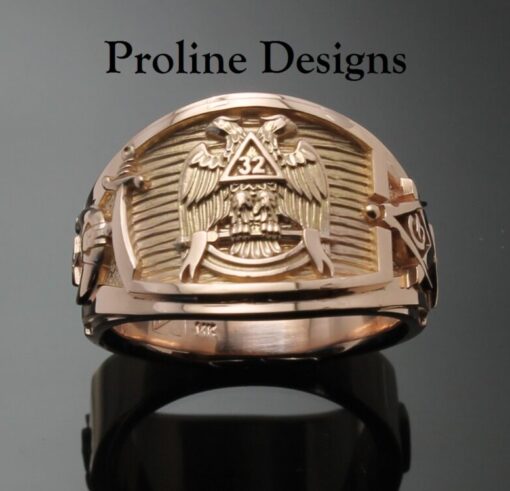 Scottish Rite Shriner Ring Cigar Band Style in Gold ~ Handmade ~ style 052g