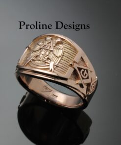 Scottish Rite Shriner Ring Cigar Band Style in Gold ~ Handmade ~ style 052g