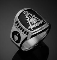 Masonic Past Master Ring in Sterling Silver ~ Cigar Band Style 021PM
