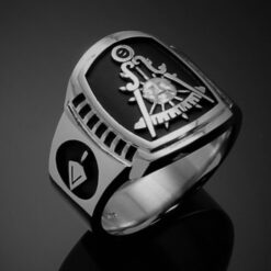 Masonic Past Master Ring in Sterling Silver ~ Cigar Band Style 021PM