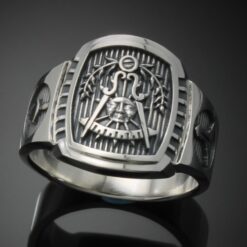 Masonic Past Master Ring in Sterling Silver ~ Cigar Band Style 021PM