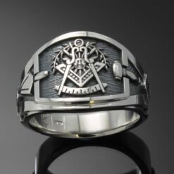 Cigar Band Past Master Ring in Sterling Silver ~ Style 027PM