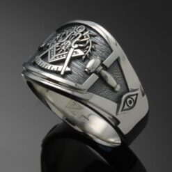 Cigar Band Past Master Ring in Sterling Silver ~ Style 027PM