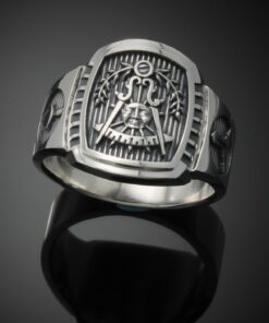 Masonic Past Master Ring in Sterling Silver ~ Cigar Band Style 021PM