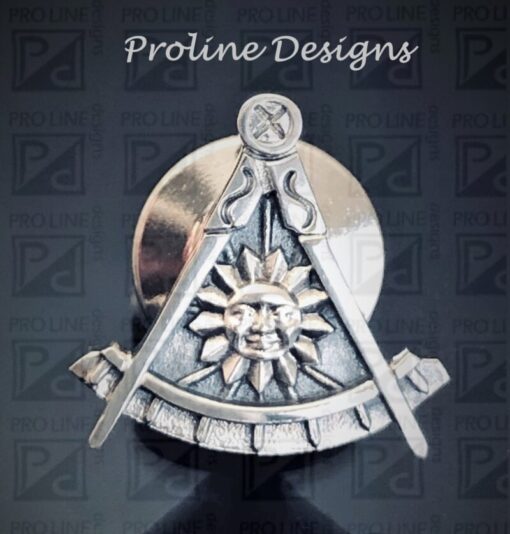 California Past Master Lapel Pin in Sterling Silver, front view