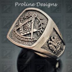 Past Master Scottish Rite Ring in Sterling Silver with Oxidized Finish ~ Style 008s