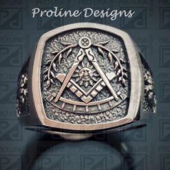 Past Master Scottish Rite Ring in Sterling Silver with Oxidized Finish ~ Style 008s