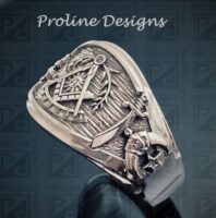 Past Master Scottish Rite and Shriner Ring in Sterling Silver ~ Style 027ss-pm