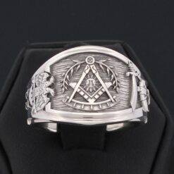 Past Master Scottish Rite and Shriner Ring in Sterling Silver ~ Style 027ss-pm