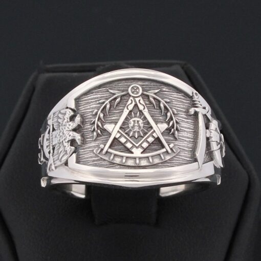 Past Master Scottish Rite and Shriner Ring in Sterling Silver ~ Style 027ss-pm